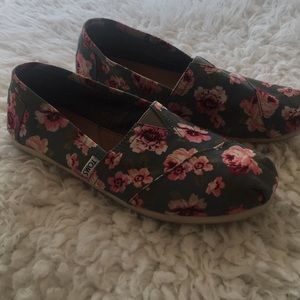 TOMS floral slip on shoes
